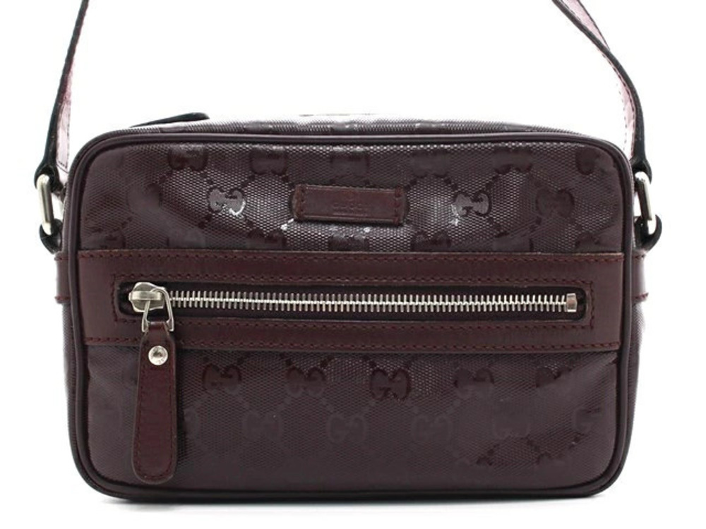 Gucci Shoulder Bag GG canvas leather Bordeaux Purple